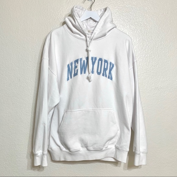 Brandy Melville White New York Christy Hoodie - Picture 3 of 16